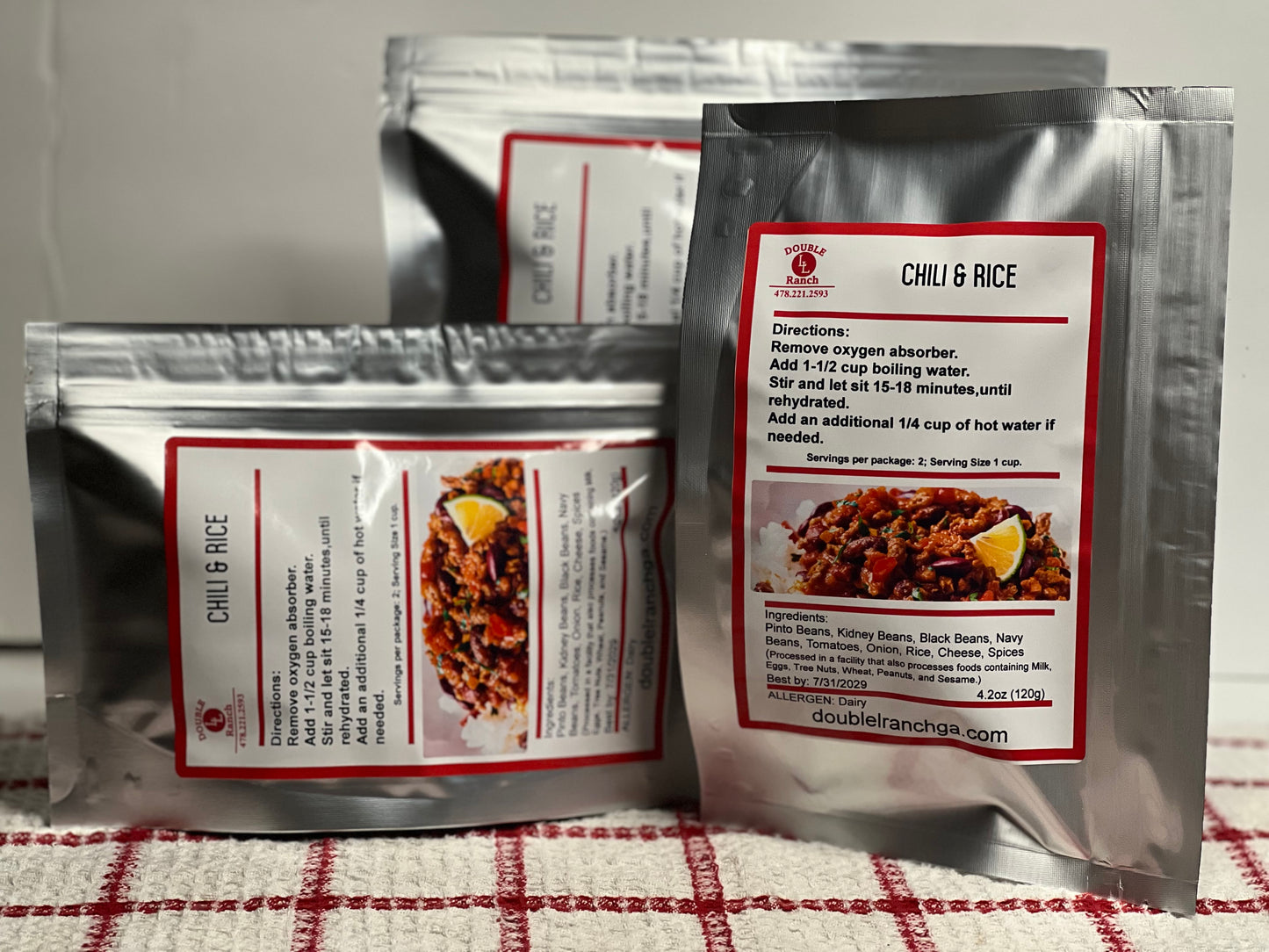 Chili and Rice, freeze dried meal